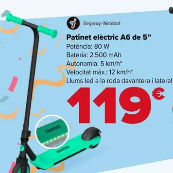 Oferta de Segway Ninebot - Patinete Eléctrico A6 De 5"  por 119€ en Carrefour