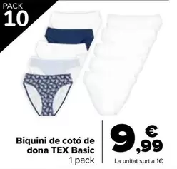 Oferta de Tex Basic - Bikini Algodón Mujer por 9,99€ en Carrefour
