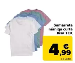 Oferta de Tex - Camiseta Manga Corta Lisa  por 4,99€ en Carrefour
