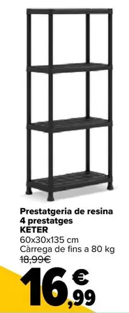 Oferta de Keter - Estantería De Resina 4 Baldas  por 16,99€ en Carrefour