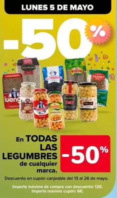 Oferta de En Todas Las Legumbres De Cualquier Marca en Carrefour