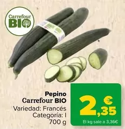Oferta de Carrefour Bio - Pepino   por 2,35€ en Carrefour