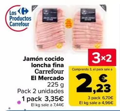 Oferta de Carrefour - Jamón Cocido Loncha Fina   El Mercado en Carrefour