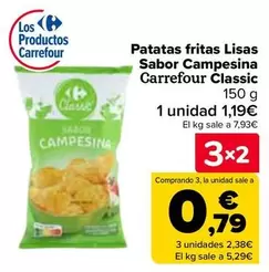Oferta de Carrefour Classic - Patatas Fritas Lisas Sabor Campesina  en Carrefour