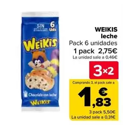 Oferta de Weikis - Leche en Carrefour