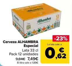 Oferta de Alhambra  - Cerveza Especial por 7,49€ en Carrefour