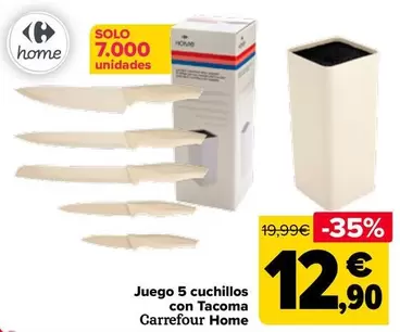 Oferta de Carrefour Home - Juego 5 Cuchillos Con Tacoma por 12,9€ en Carrefour