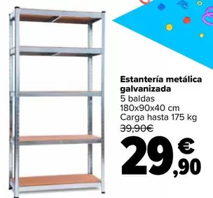 Oferta de Estantería Metálica Galvanizada por 29,9€ en Carrefour
