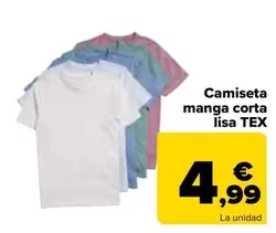 Oferta de Tex - Camiseta Manga Corta Lisa  por 4,99€ en Carrefour