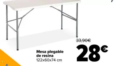 Oferta de Mesa Plegable De Resina por 28€ en Carrefour