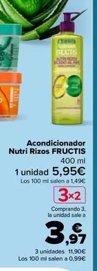 Oferta de Fructis - Acondicionador Nutri Rizos  en Carrefour
