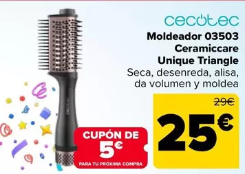Oferta de Cecotec - Moldeador 03503 Ceramiccare Unique Triangle por 25€ en Carrefour