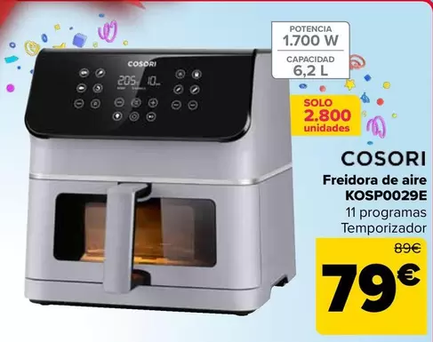 Oferta de Cosori - Fregidora De Aire KOSP0029E por 79€ en Carrefour