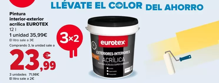 Oferta de Eurotex - Pintura Interior-Exterior Acrílica en Carrefour