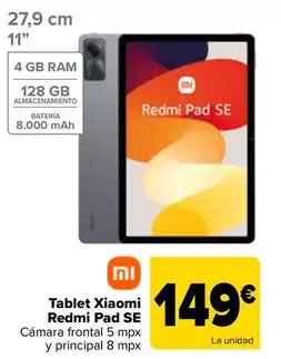 Oferta de Xiaomi - Tablet Redmi Pad Se por 149€ en Carrefour