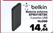 Oferta de Belkin - Batería Externa BPB011BTBK por 14,44€ en Carrefour