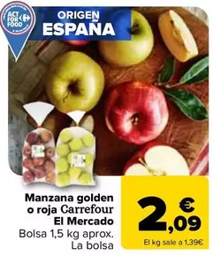 Oferta de Carrefour - Manzana Golden O Roja El Mercado por 2,09€ en Carrefour