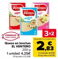Oferta de El Ventero - Queso En Lonchas en Carrefour