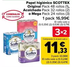 Oferta de Scottex - Papel Higiénico Original/ Acolchado O Mega en Carrefour