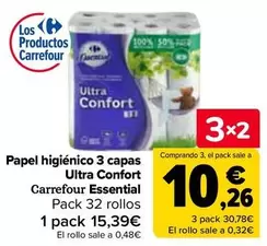Oferta de Carrefour - Papel Higienico 3 Capas Confort Essential en Carrefour
