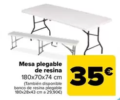Oferta de Mesa Plegable De Resina por 35€ en Carrefour