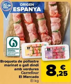 Oferta de Carrefour - Brocheta De Pollo Marinado O Pavo Con Verduras por 8,25€ en Carrefour