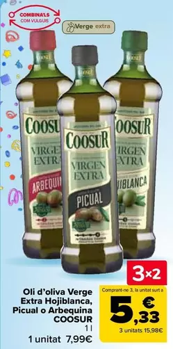 Oferta de Coosur - Aceite De Oliva Virgen Extra Hojiblanca/ Picual O Arbequina en Carrefour