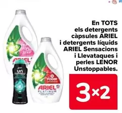 Oferta de En Todos Los Detergentes Cápsulas  Ariel Y Detergentes Líquidos Ariel Sensaciones Y Quitamanchas Y Perlas Lenor Unstoppables en Carrefour