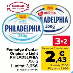 Oferta de Philadelphia - Queso De Untar Original O Light en Carrefour