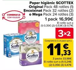 Oferta de Scottex - Papel Higiénico Original/ Acolchado O Mega en Carrefour