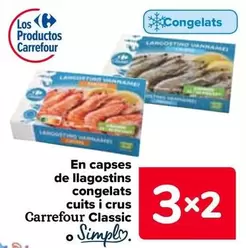 Oferta de Carrefour - En Cajas De Langostinos Congelados Cocidos Y Crudos Classic en Carrefour