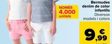 Oferta de Bermuda Denim Color Infantil por 9,99€ en Carrefour