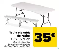 Oferta de Mesa Plegable De Resina por 35€ en Carrefour