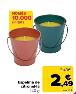 Oferta de Vela Citronela por 2,49€ en Carrefour