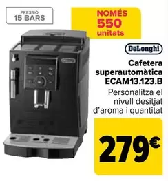 Oferta de DeLonghi - Cafetera Superautomática ECAM13.123.B por 279€ en Carrefour