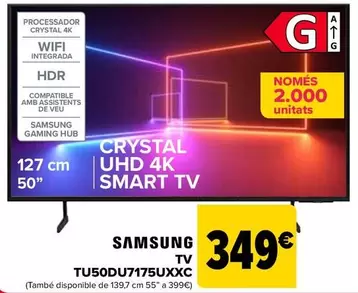 Oferta de Samsung - TV TU50DU7175UXXC por 349€ en Carrefour