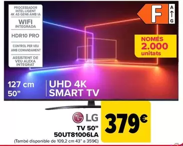 Oferta de LG - TV 50" 50UT81006LA por 379€ en Carrefour