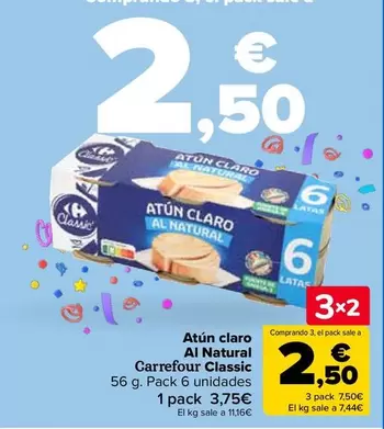 Oferta de Carrefour  - Atún Claro  Al Natural  Classic en Carrefour
