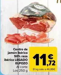 Oferta de Legado Elpozo - Centro De Jamón Ibérico 50% Raza Ibérica  por 11,72€ en Carrefour