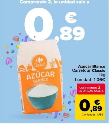 Oferta de Carrefour - Azúcar Blanco  Classic por 1,06€ en Carrefour