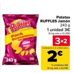 Oferta de Ruffles - Patatas  Jamón en Carrefour