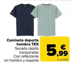 Oferta de Tex - Camiseta Deporte Hombre  por 5,99€ en Carrefour