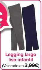 Oferta de Legging Largo Liso Infantil por 3,99€ en Carrefour