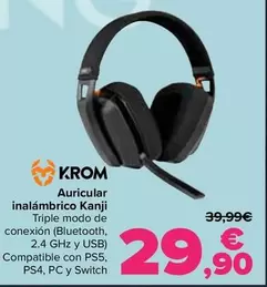 Oferta de Krom - Auricular Inalámbrico Kanji por 29,9€ en Carrefour