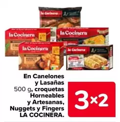 Oferta de La Cocinera - En Canelones Y Lasanas/ Croquetas Horneables Y Artesanas/ Nuggets Y Fingers en Carrefour