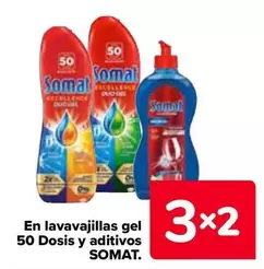 Oferta de Somat - En Lavavajillas Gel 50 Dosis Y Aditivos en Carrefour