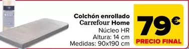 Oferta de Carrefour Home - Colchón Enrollado por 79€ en Carrefour
