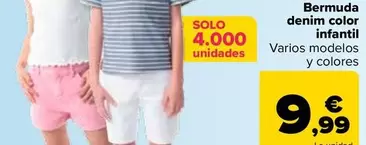 Oferta de Bermuda Denim Color Infantil por 9,99€ en Carrefour