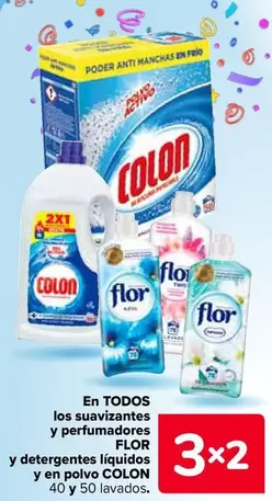 Oferta de En Todos Los Suavizantes Y Perfumadores Flor Y Detergente Liquidos Y En Polvo Colon en Carrefour