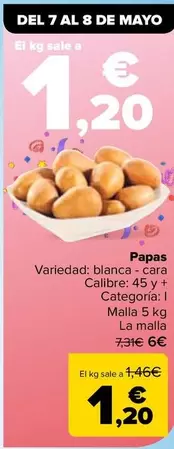 Oferta de Papas por 6€ en Carrefour